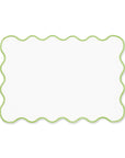 Coastal Indoor Outdoor Scalloped Placemat Set of 4, Solid A, Green, 14"x19"
