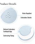 Coastal Indoor Outdoor Scalloped Placemat Set of 4, Solid B, Baby Blue, 14"x19"