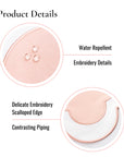 Coastal Indoor Outdoor Scalloped Placemat Set of 4, Solid B, Blush Pink, 14"x19"