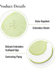 Coastal Indoor Outdoor Scalloped Placemat Set of 4, Solid B, Green, 14"x19"