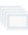 Coastal Indoor Outdoor Embroidered Placemat Set of 4, Frame, Baby Blue, 14"x19"