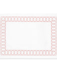 Coastal Indoor Outdoor Embroidered Placemat Set of 4, Frame, Blush Pink, 14"x19"