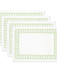 Coastal Indoor Outdoor Embroidered Placemat Set of 4, Frame, Green, 14"x19"