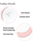 Coastal Indoor Outdoor Round Scalloped Placemat Set of 4, Solid, Blush Pink, 16 inch