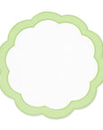 Coastal Indoor Outdoor Round Scalloped Placemat Set of 4, Solid, Green, 16 inch