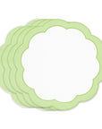 Coastal Indoor Outdoor Round Scalloped Placemat Set of 4, Solid, Green, 16 inch