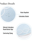 Coastal Indoor Outdoor Round Placemat Set of 4, Scalloped Circle, Baby Blue, 15 inch
