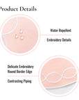 Coastal Indoor Outdoor Round Placemat Set of 4, Scalloped Circle, Blush Pink, 16 inch
