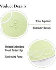Coastal Indoor Outdoor Round Placemat Set of 4, Scalloped Circle, Green, 16 inch