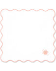 Coastal Indoor Outdoor Scalloped Napkin Set of 4, Endless Knot, Blush Pink, 20"x20"