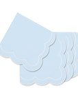 Coastal Indoor Outdoor Scalloped Napkin Set of 4, Solid, Baby Blue, 20"x20"
