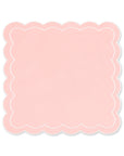 Coastal Indoor Outdoor Scalloped Napkin Set of 4, Solid, Blush Pink, 20"x20"