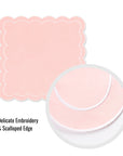 Coastal Indoor Outdoor Scalloped Napkin Set of 4, Solid, Blush Pink, 20"x20"