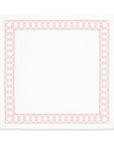 Coastal Indoor Outdoor Embroidered Napkin Set of 4, Begonia Pattern Chain Frame, Blush Pink, 20"x20"