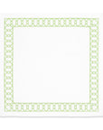 Coastal Indoor Outdoor Embroidered Napkin Set of 4, Begonia Pattern Chain Frame, Green, 20"x20"