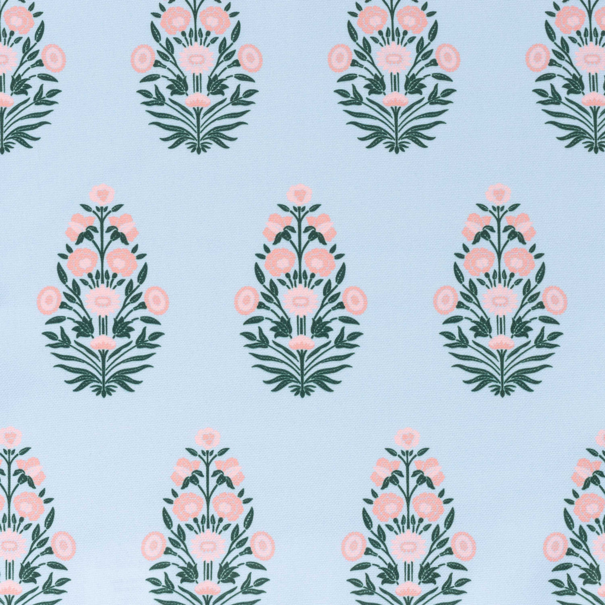 Baby Blue PInk Vintage Floral Outdoor Fabric By The Yard 57
