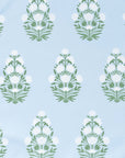 Marveille Flowers, Outdoor Floral Fabric By The Yard 57", Baby Blue Flower on Baby Blue
