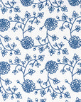 Avinelle Dahlia, Floral Outdoor Fabric By The Yard 57", Navy Blue