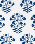 Capelea Flowers, Floral Outdoor Fabric By The Yard 57", Navy Blue