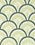 Kapalei Ravenala Scallops, Green Outdoor Fabric By The Yard 57", Green