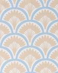 Kapalei Ravenala Scallops, Coastal Outdoor Fabric By The Yard 57", Tan
