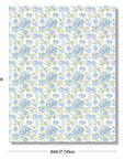 Seabluea Sketch Hydrangea, Outdoor Floral Fabric By The Yard 57", Baby Blue