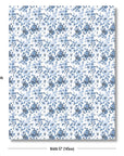 Belflora Watercolor Rose and Hydrangea, Blue And White Outdoor Fabric By The Yard 57", Navy Blue