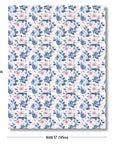 Belflora Watercolor Rose and Hydrangea, Outdoor Floral Fabric By The Yard 57", Navy Blue