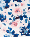 Belflora Watercolor Rose and Hydrangea, Outdoor Floral Fabric By The Yard 57", Navy Blue