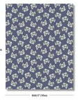 Nantess Blooming Hydrangea, Outdoor Floral Fabric By The Yard 57", White Flower on Navy Blue