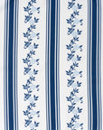 Hamptelle Hisbucs Stripes, Floral Outdoor Fabric By The Yard 57", Baby Blue