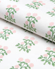 Barbelle Hydrangea, Indoor/Outdoor Fabric By The Yard 57", Blush Pink/Green
