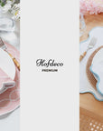Coastal Indoor Outdoor Scalloped Placemat Set of 4, Solid B, Baby Blue, 14"x19"