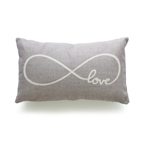 Rustic Infinite Love Lumbar Pillow Cover, , Gray Hofdeco