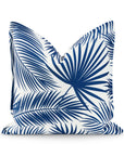 navy and white throw pillow
