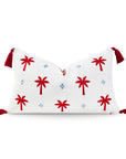 red lumbar pillow