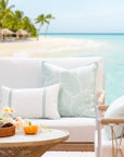 Palm leaf outdoor pillow cover
