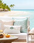 Embroidered outdoor pillow cover
