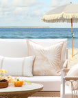 Embroidered outdoor pillow cover