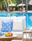 Embroidered outdoor pillow cover