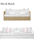 Coastal Indoor Outdoor Long Lumbar Pillow Cover, Solid with Fringe, White, 12"x26"