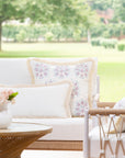Coastal Indoor Outdoor Long Lumbar Pillow Cover, Solid with Fringe, White, 12"x26"