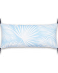 Coastal Indoor Outdoor Long Lumbar Pillow Cover, Palm Leaf with Tassels, Baby Blue, 12"x26"
