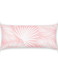 Coastal Indoor Outdoor Long Lumbar Pillow Cover, Palm Leaf with Tassels, Blush Pink, 12"x26"