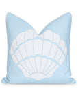 Coastal Indoor Outdoor Throw Pillow Cover, Embroidered Sea Life Coral with Piping, Baby Blue, 20"x20"