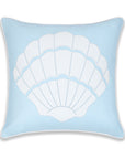 Coastal Indoor Outdoor Throw Pillow Cover, Embroidered Sea Life Coral with Piping, Baby Blue, 20"x20"