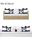 Coastal Outdoor Performance Pillow Cover, Color Block, Dark Navy Blue, 20"x20"