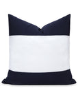 Coastal Outdoor Performance Pillow Cover, Color Block, Dark Navy Blue, 20"x20"