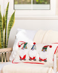 Hofdeco Premium Holiday Lumbar Pillow Cover, Christmas Gnomes, Red, 12"x20"