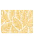 Coastal Vegan Leather Placemat, Leaves, Yellow, 14"x19"